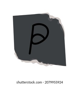 ripped ransom paper with letter P