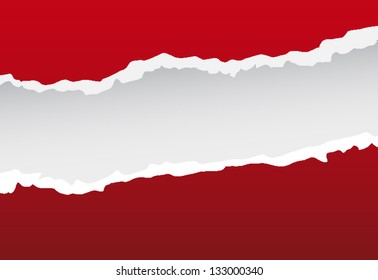 Ripped red paper