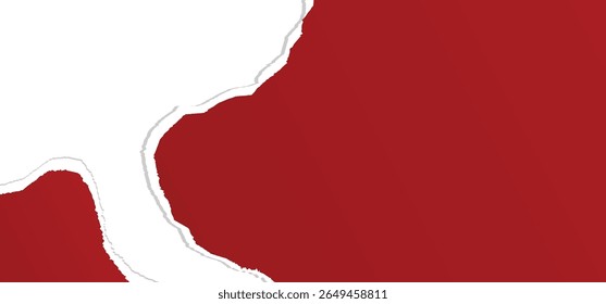 Efeito de papel vermelho rasgado com sombra em um plano de fundo transparente