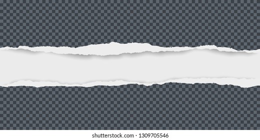 Ripped squared dark blue paper for text or message are on white background. Vector illustration