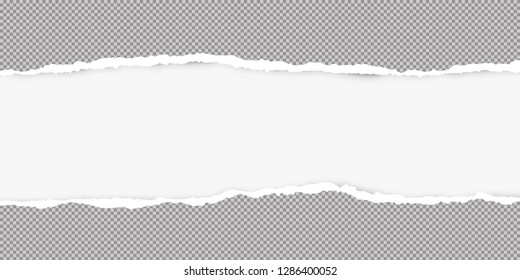 Ripped squared grey paper for text or message are on white background. Vector illustration