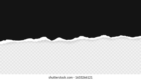 Ripped squared horizontal paper strips for text or message. Torn paper edge. Torn paper stripes. Vector illustration.