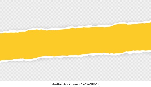 Ripped squared horizontal paper strips for text or message. Torn paper edge. Torn paper stripes. Vector illustration.