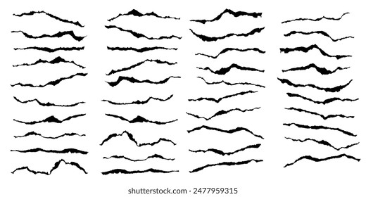 Ripped tears torn paper vector strips illustration collection