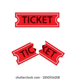 Ripped Ticket icon set. Clipart image isolated on white background