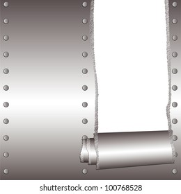 ripped tinware with transparent space for text - vector illustration