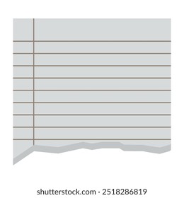 Elemento de design de vetor de folha de página alinhada do bloco de anotações em branco rasgado