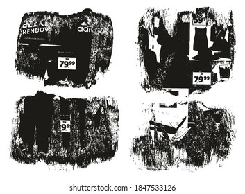 Ripped & Torn Paper Background Grunge Punk Style High Detail Abstract Vector Background Set 