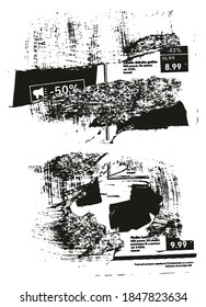 Ripped & Torn Paper Background Grunge Punk Style High Detail Abstract Vector Background Set 