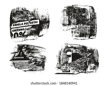 Ripped & Torn Paper Background Grunge Punk Style High Detail Abstract Vector Background Set 