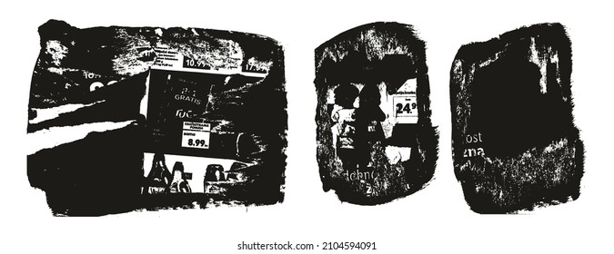 Ripped And Torn Paper Background Grunge Punk Style High Detail Abstract Vector Background Set 