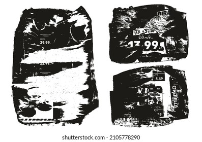 Ripped And Torn Paper Background Grunge Punk Style High Detail Abstract Vector Background Set 