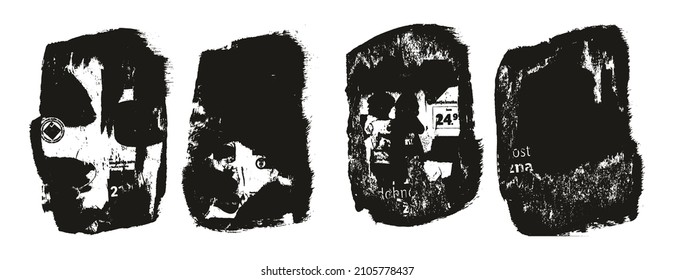 Ripped And Torn Paper Background Grunge Punk Style High Detail Abstract Vector Background Set 