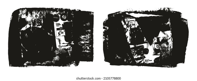 Ripped And Torn Paper Background Grunge Punk Style High Detail Abstract Vector Background Set 