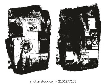 Ripped And Torn Paper Background Grunge Punk Style High Detail Abstract Vector Background Set 