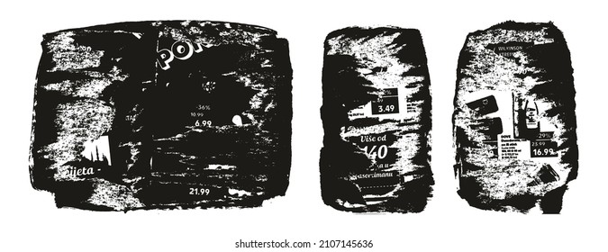 Ripped And Torn Paper Background Grunge Punk Style High Detail Abstract Vector Background Set 