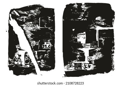 Ripped And Torn Paper Background Grunge Punk Style High Detail Abstract Vector Background Set 