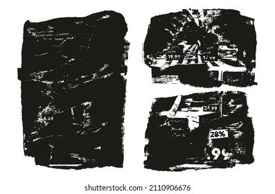 gekrapptes und gedrehtes Papier, Hintergrund Grunge Punk Stil High-Detail abstraktes Vektorhintergrundsatz Set 