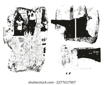 gerippter und gedrehter Papierhintergrund Mix Grunge Punk Stil High-Detail abstrakter Vektorhintergrund Mix Set 