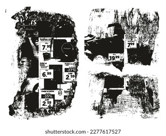 Ripped And Torn Paper Background Mix Grunge Punk Style High Detail Abstract Vector Background Mix Set 