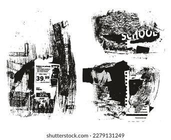 Ripped And Torn Paper Background Mix Grunge Punk Style High Detail Abstract Vector Background Mix Set 