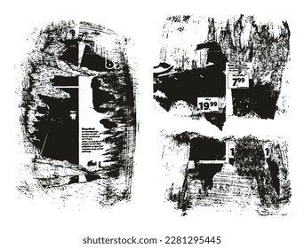 Ripped And Torn Paper Background Mix Grunge Punk Style High Detail Abstract Vector Background Mix Set 