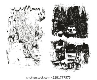 Ripped And Torn Paper Background Mix Grunge Punk Style High Detail Abstract Vector Background Mix Set 