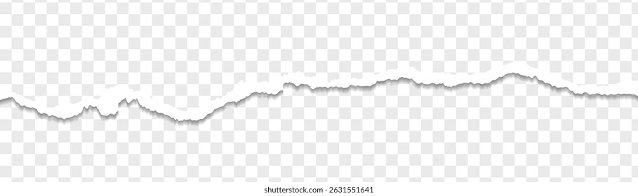 Ripped torn paper edges isolated with clipping path