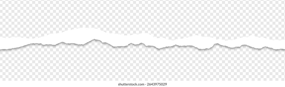 Ripped torn paper edges isolated with clipping path