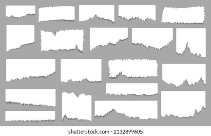 Ripped torn sheets of papers collection
