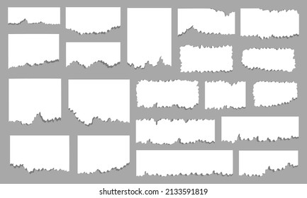 Ripped torn sheets of papers collection