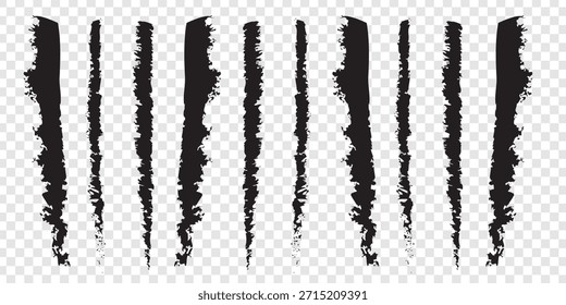 Trozos de textura rasgados o rasgados del juego de bordes de papel. Elemento de borde de papel rasgado para Anuncio de negocios de redes sociales o hojas de papel de planificación. Arte de Clip de periódico rasgado. nota de papel rasgado trazo de pincel grunge