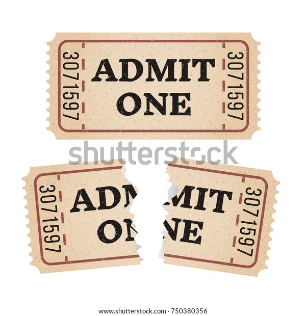 Ripped Vintage Paper Ticket Stub Vintage Stock Vector Royalty Free