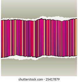 Ripped Wall Paper with an iridescent multicoloured bright background