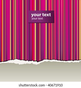 Ripped Wall Paper with an Iridescent Multicoloured Bright Background