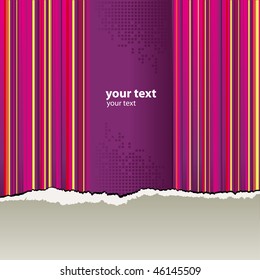 Ripped Wall Paper with an iridescent multicoloured bright background