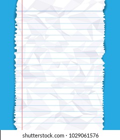 ripped white paper edge blue background and shadow  torn edge paper  vector background