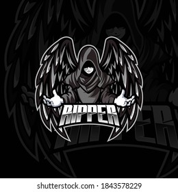 The ripper of angle Logo Mascot Vector Illustration for logo template