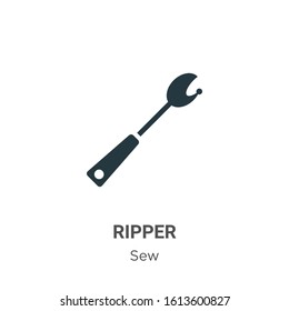 Ripper glyph icon vector on white background. Flat vector ripper icon symbol sign from modern sew collection for mobile concept and web apps design.