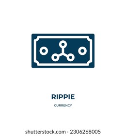 rippie vector icon. rippie, vector, graphic filled icons from flat currency concept. Isolated black glyph icon, vector illustration symbol element for web design and mobile apps