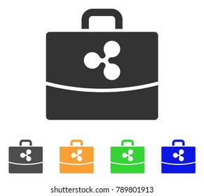 Ripple Accounting Case icon. Vector illustration style is a flat iconic ripple accounting case symbol with gray, yellow, green, blue color versions. Designed for web and software interfaces.