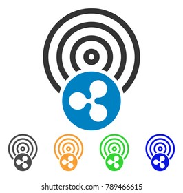 Ripple Airdrop icon. Vector illustration style is a flat iconic ripple airdrop symbol with gray, yellow, green, blue color versions. Designed for web and software interfaces.