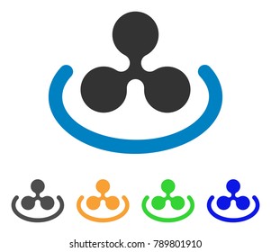 Ripple Area icon. Vector illustration style is a flat iconic ripple area symbol with gray, yellow, green, blue color versions. Designed for web and software interfaces.