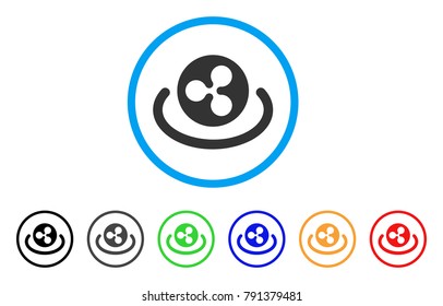 Ripple Area rounded icon. Style is a flat gray symbol inside light blue circle with additional colored versions. Ripple Area vector designed for web and software interfaces.