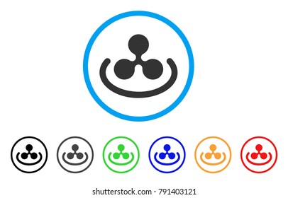 Ripple Area rounded icon. Style is a flat grey symbol inside light blue circle with additional color versions. Ripple Area vector designed for web and software interfaces.
