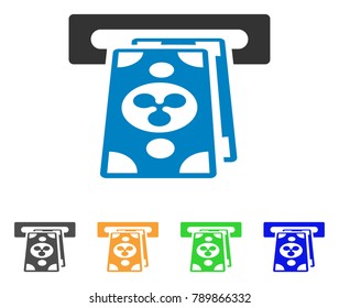 Ripple ATM Terminal icon. Vector illustration style is a flat iconic ripple atm terminal symbol with gray, yellow, green, blue color versions. Designed for web and software interfaces.