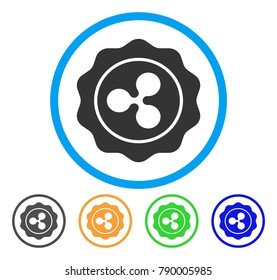 Ripple Award rounded icon. Style is a flat gray symbol inside light blue circle with bonus color versions. Ripple Award vector designed for web and software interfaces.