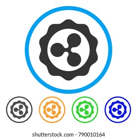 Ripple Award rounded icon. Style is a flat gray symbol inside light blue circle with bonus colored variants. Ripple Award vector designed for web and software interfaces.