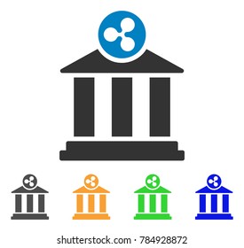 Ripple Bank icon. Vector illustration style is a flat iconic ripple bank symbol with gray, yellow, green, blue color variants. Designed for web and software interfaces.
