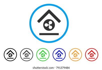 Ripple Bank rounded icon. Style is a flat gray symbol inside light blue circle with bonus color versions. Ripple Bank vector designed for web and software interfaces.